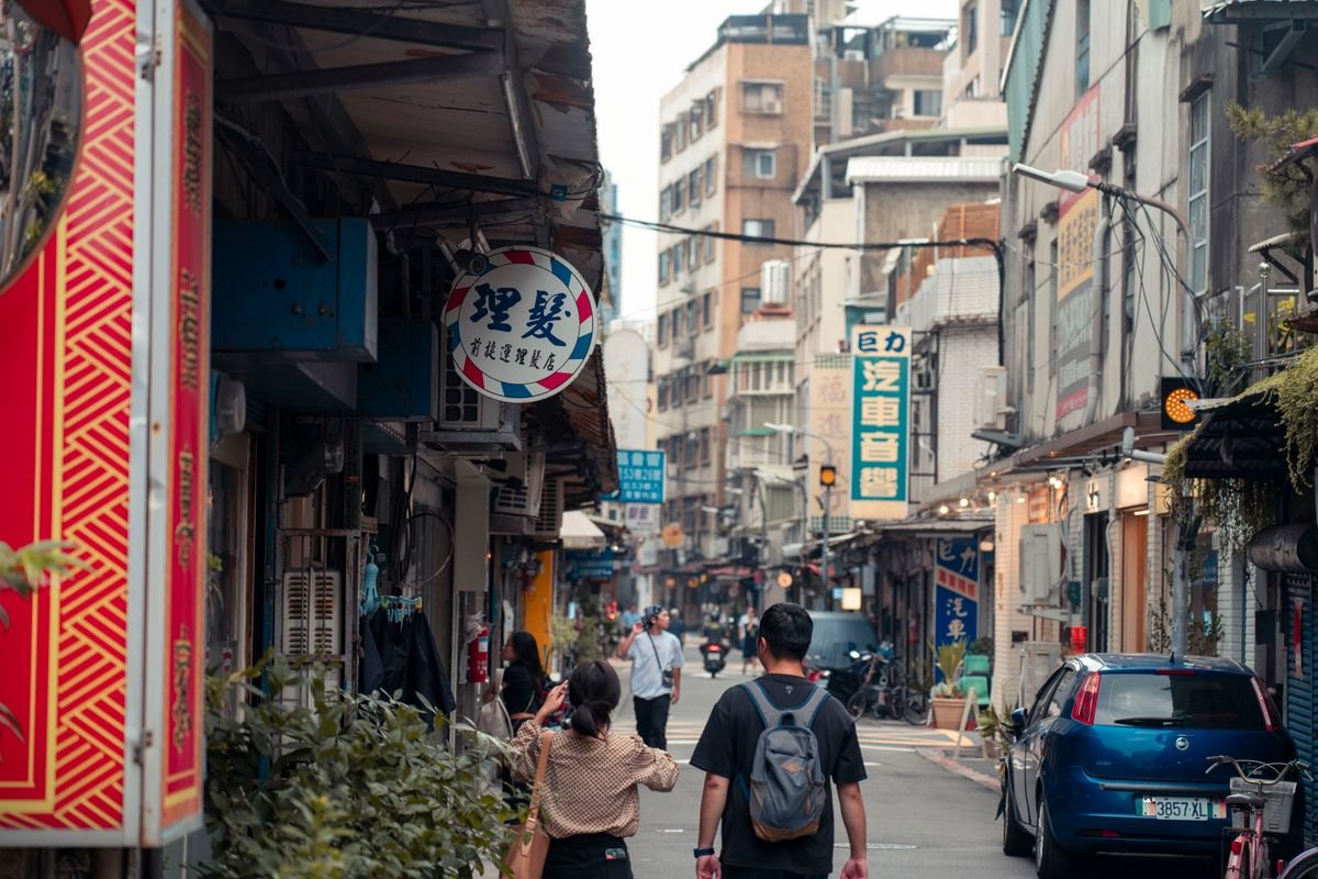 People walking in a Chinese city