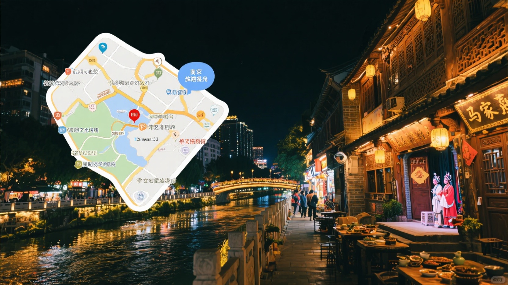 昆明夜行地图|博主亲测的江岸灯光+滇剧茶馆路线(避开旅行团)