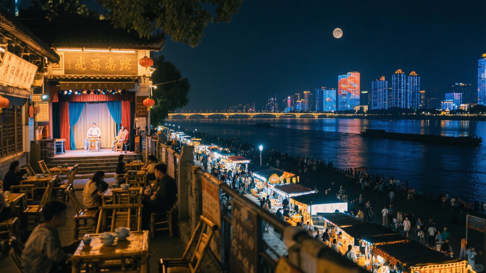 Avoid the pitfalls of nighttime tourism in Wuhan | From the riverside lights to listening to Han opera in old teahouses, a local's guide to a less-traveled route (personally tested)