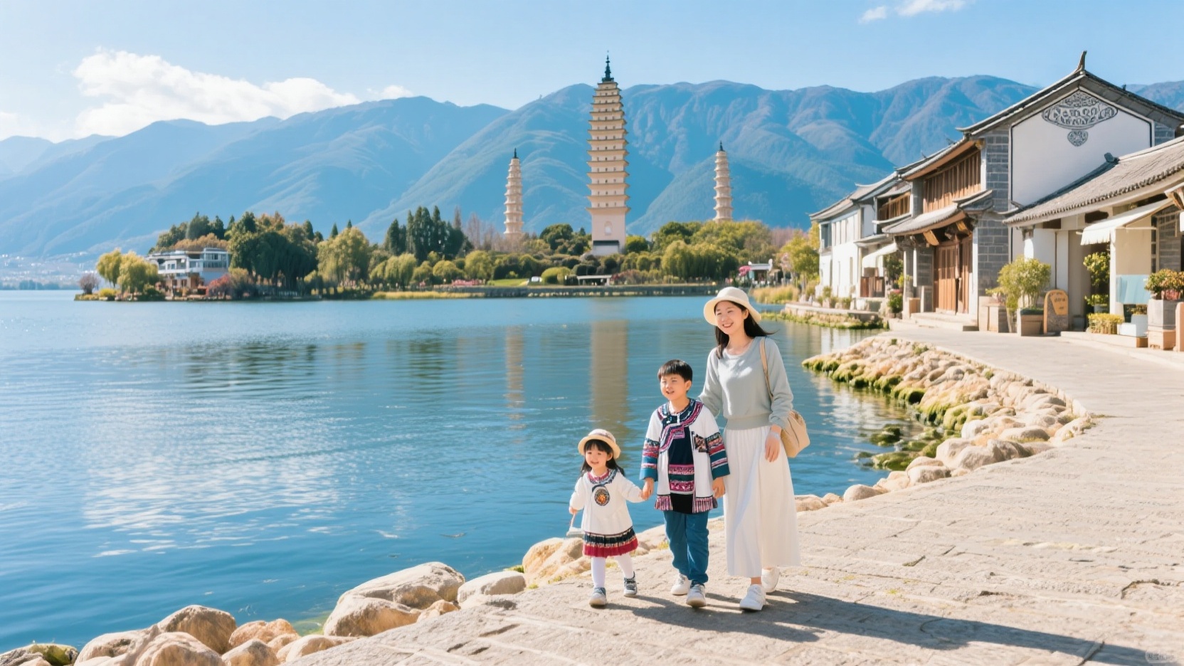 Enjoy a leisurely trip to Dali | 3 days 2 nights family-friendly itinerary, savor the slow pace of life at Cangshan Mountain and Erhai Lake.