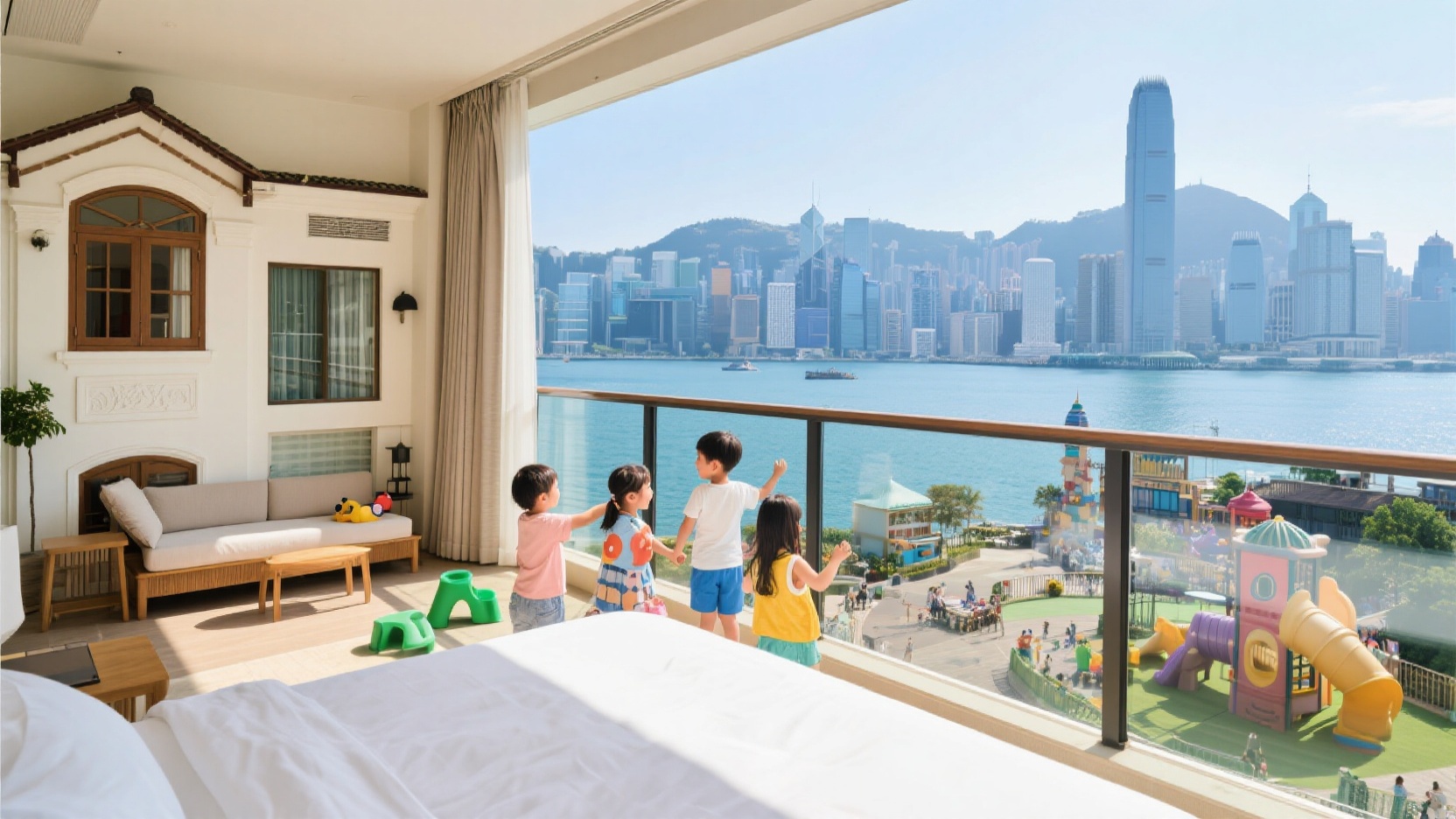 带娃住进港味里｜四类特色住宿区，从维港海景到乐园周边一次说清