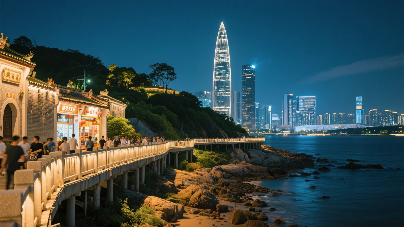 Two-day Shenzhen Flash Tour | Weekend Special Forces-Style City Center Night View and Yantian Mountain and Sea Boardwalk