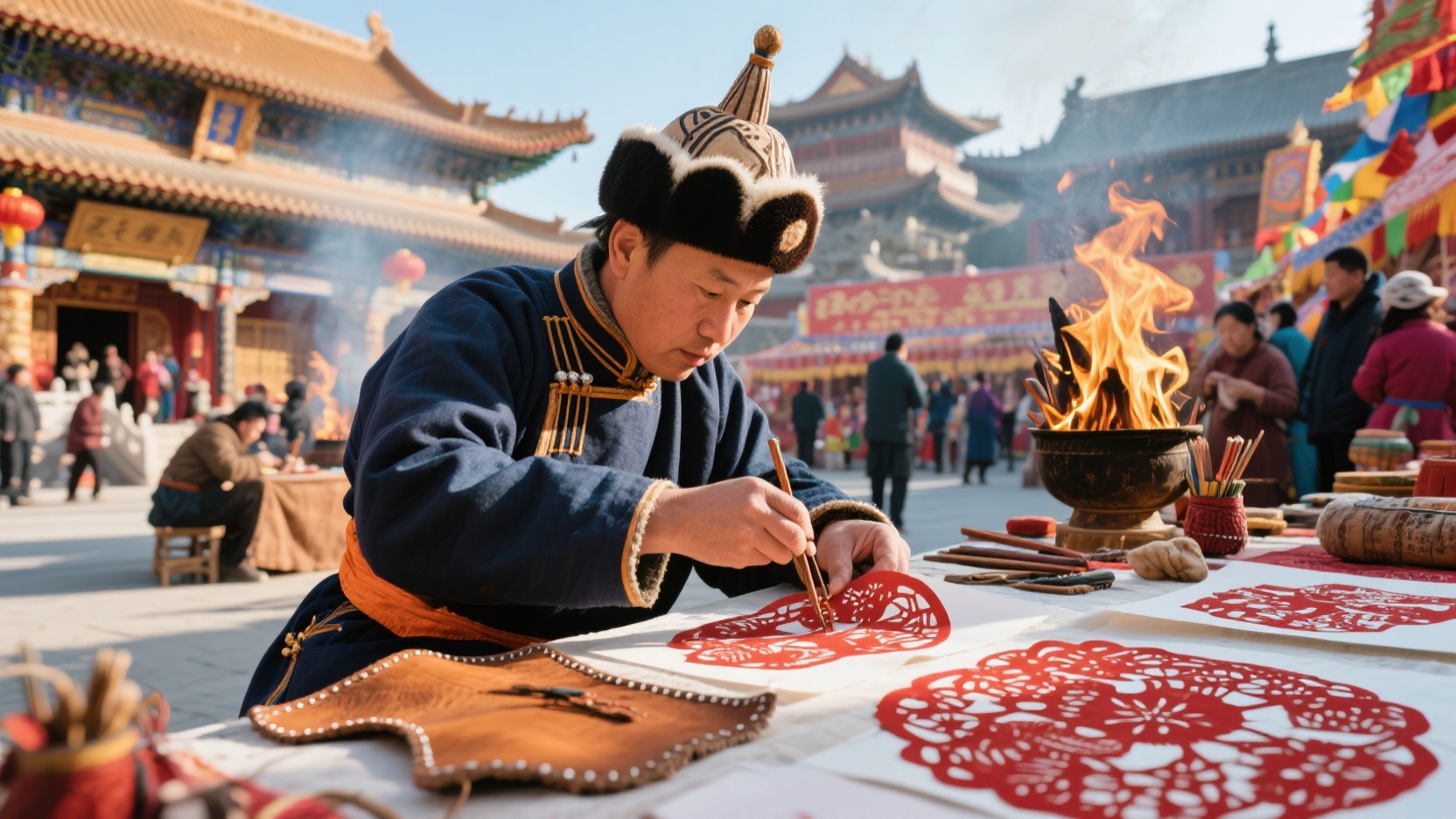 Spend half a day as a craftsman in Qingcheng Mountain: An immersive journey into intangible cultural heritage, from the Dazhao Temple Fair to Helingeer paper-cutting.