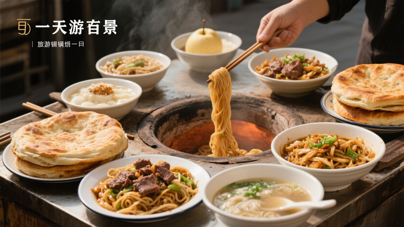 Un día para explorar la gastronomía callejera de Shijiazhuang: desde pasteles horneados en horno de barro por la mañana hasta bollos horneados con estofado de ternera por la noche.