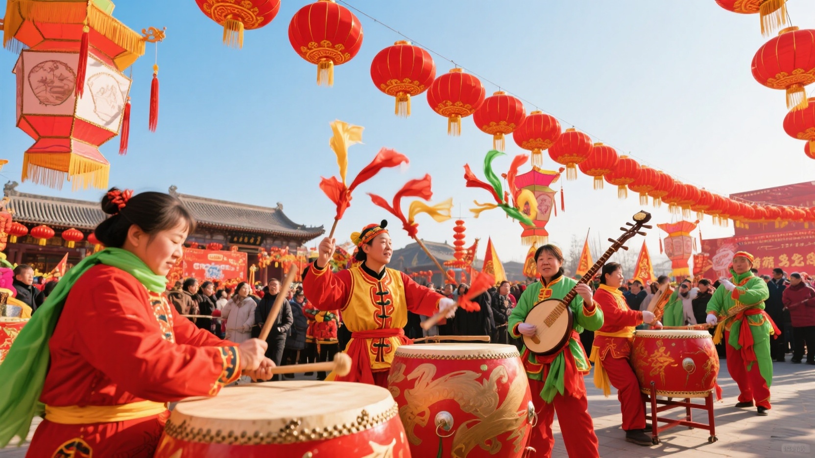 During the first month of the lunar calendar, a journey through Shijiazhuang unfolds: from Gaocheng palace lanterns to Changshan war drums, four seasonal intangible cultural heritage experiences trans