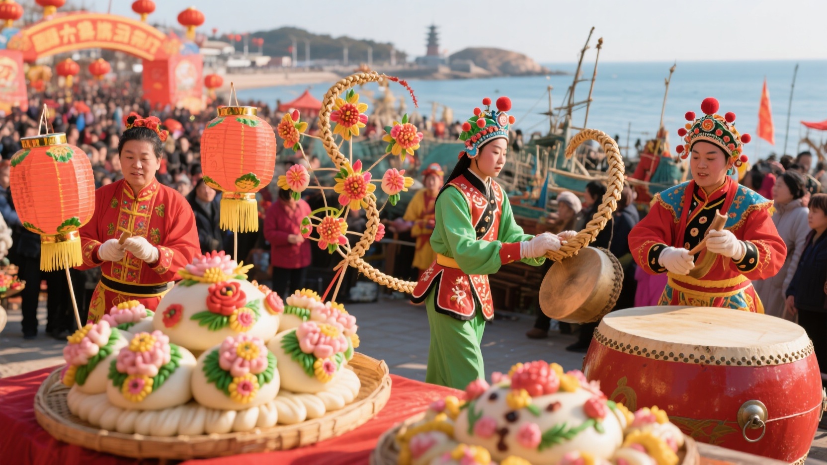 Yantai en forma de linternas de pesca y figuritas de masa | Cuatro eventos del patrimonio cultural inmaterial que merecen la pena disfrutar durante medio día como un lugareño.