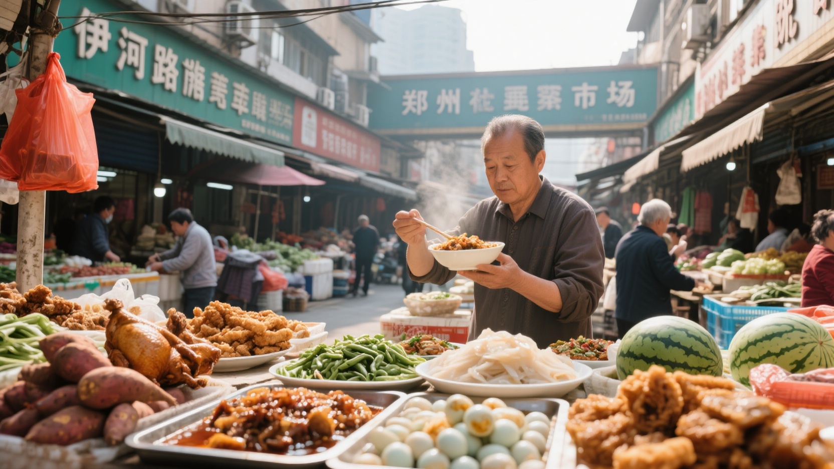 郑州菜市寻味记|钻进伊河路与纬四路老市场,带走本地人反复回购的菜市风物