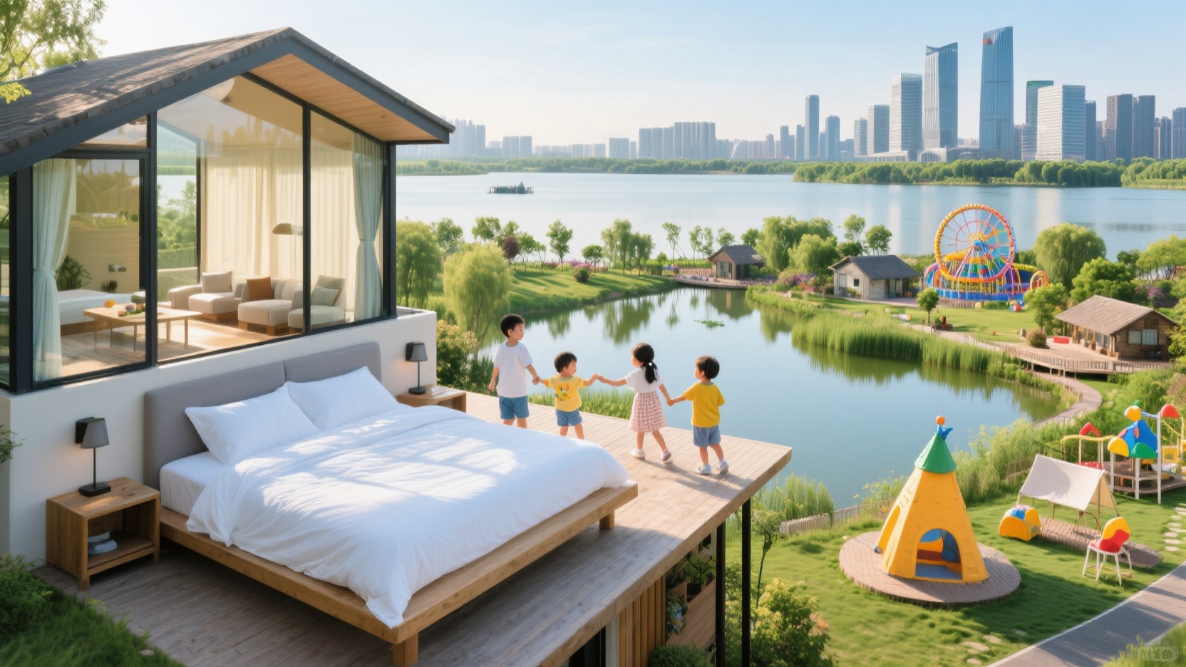 带娃睡进郑州风景里|四类亲子友好住宿区,从湖景到乐园周边一次说清