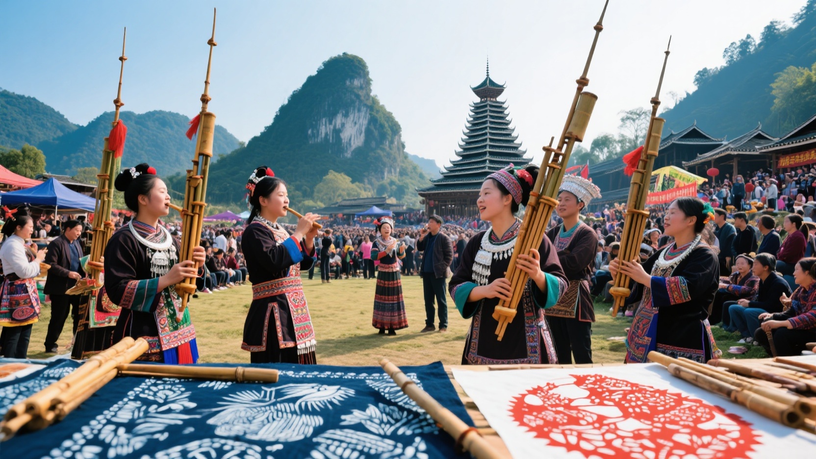 Liuzhou at the Song Festival | Listening to Lusheng in Miao Villages during the First Month of the Lunar New Year, Learning Antiphonal Singing at the Foot of Yufeng Mountain