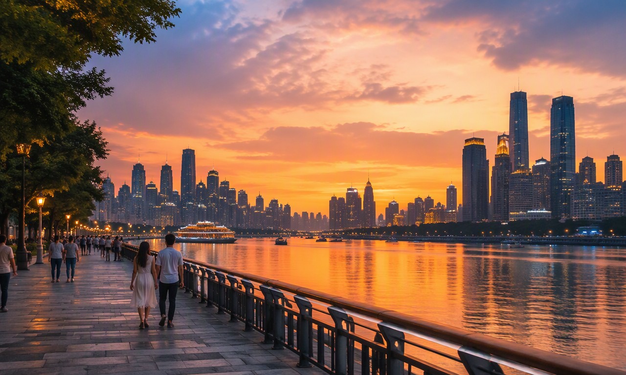 南滨路日落江景