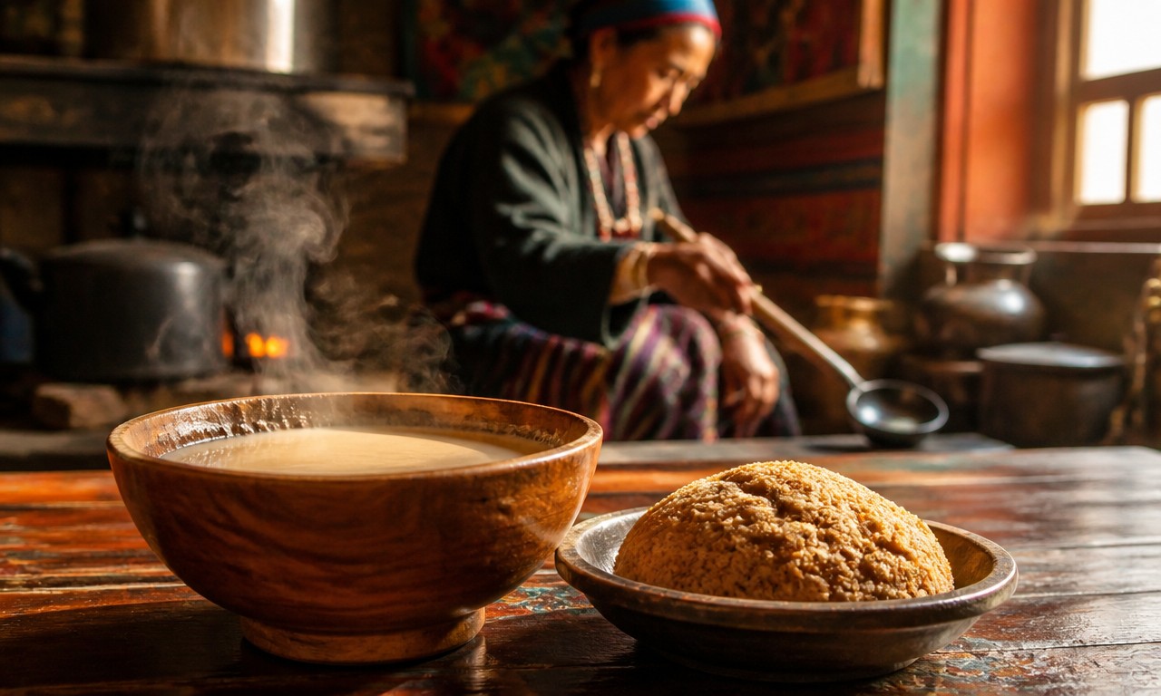 酥油茶与糌粑