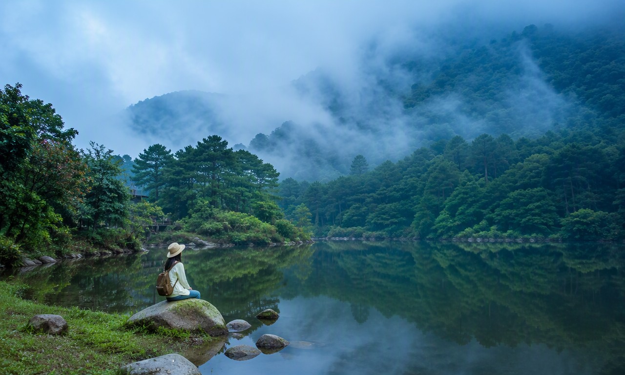 清源山天湖晨雾